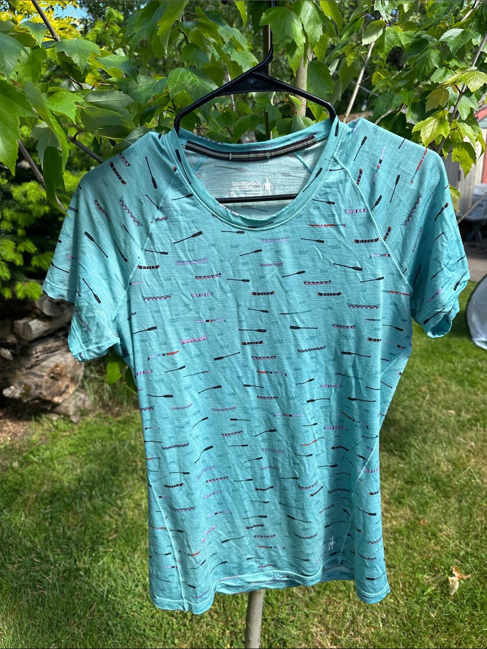 Smartwool Women's All-Season Merino Tee with Canoe and Paddle Motif